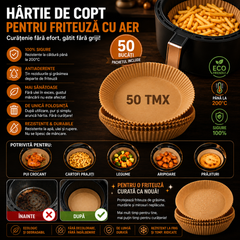 Set Hârtie de copt pentruAir Fryer - 50 buc.