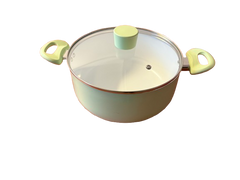 Set Bucătărie 7 Piese VERDE – Oale și Tigaie Versatile pentru Gătit + Set de Cuțite de Masă Cadou