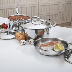 Set de Bucătărie de Inox 5 Piese + Set de Cuțite Cadou