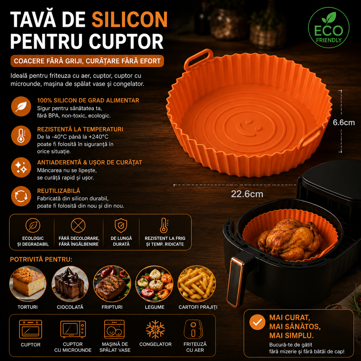 Tava de silicon pentru cuptor Tava de coacere