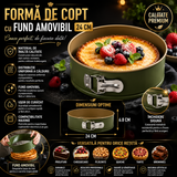 Formă de Copt Premium 24 cm cu Fund Amovibil – Tavă Rotundă Antiaderentă pentru Cheesecake, Tarte și Prăjituri