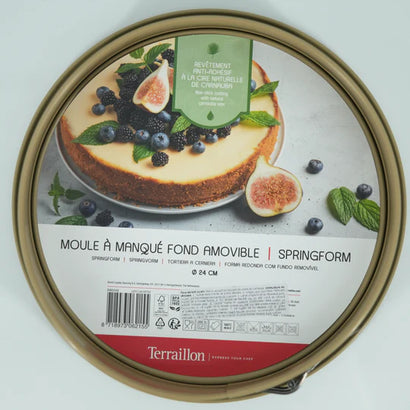 Formă de Copt Premium 24 cm cu Fund Amovibil – Tavă Rotundă Antiaderentă pentru Cheesecake, Tarte și Prăjituri