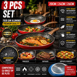 Set tigăi din aluminiu – 3 piese (20 cm, 24 cm, 26 cm)